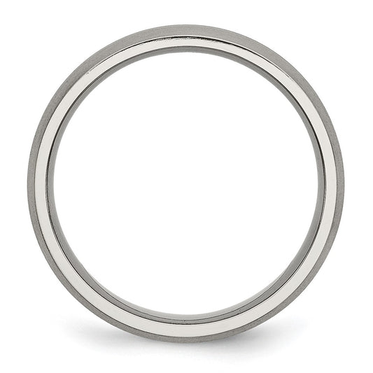 Chisel Titanium Brushed and Polished 6mm Grooved Band