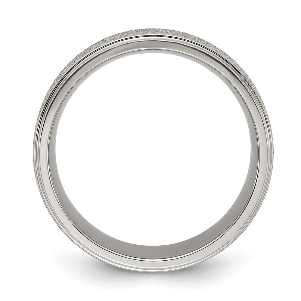Chisel Titanium Polished Laser-cut Center 8mm Band