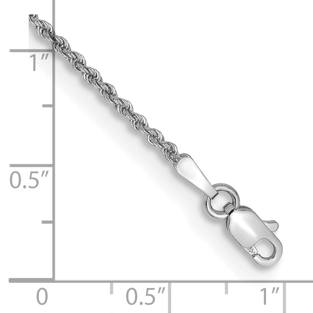 14K White Gold 1.5mm Regular Rope with Lobster Clasp Chain