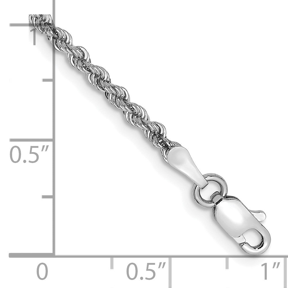 14K White Gold 2.25mm Regular Rope with Lobster Clasp Chain