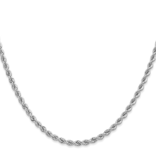 14K White Gold 2.75mm Regular Rope with Lobster Clasp Chain
