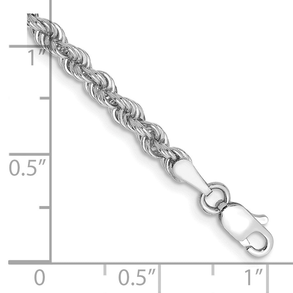 14K White Gold 3mm Regular Rope with Lobster Clasp Chain