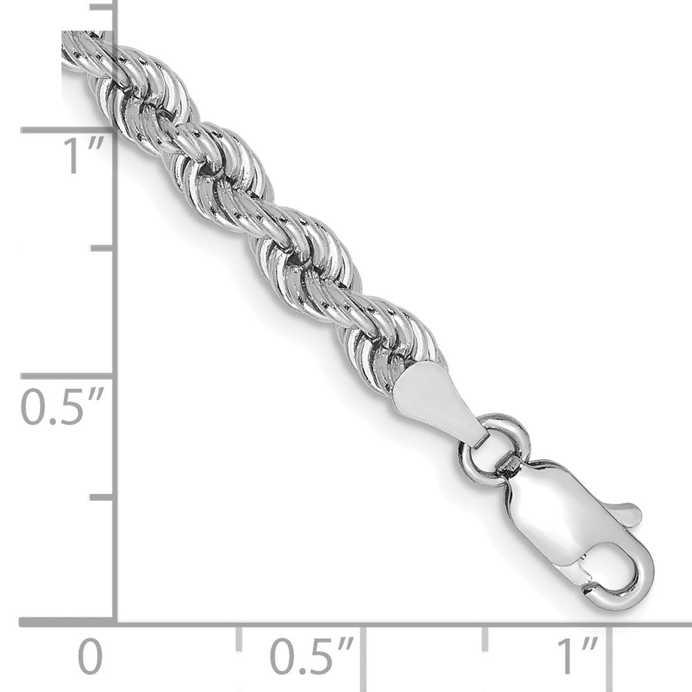 14K White Gold 4mm Regular Rope with Lobster Clasp Chain