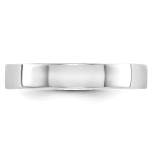 14k White Gold 4mm Lightweight Flat Wedding Band