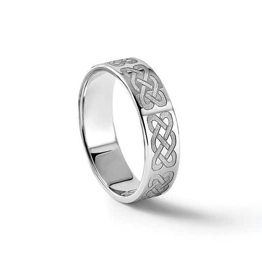 14k White Gold 6mm Lightweight Flat Wedding Band