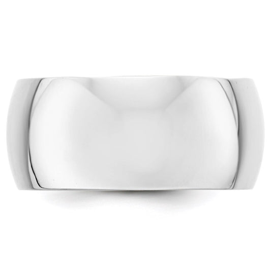 14k White Gold 10mm Half Round Wedding Band
