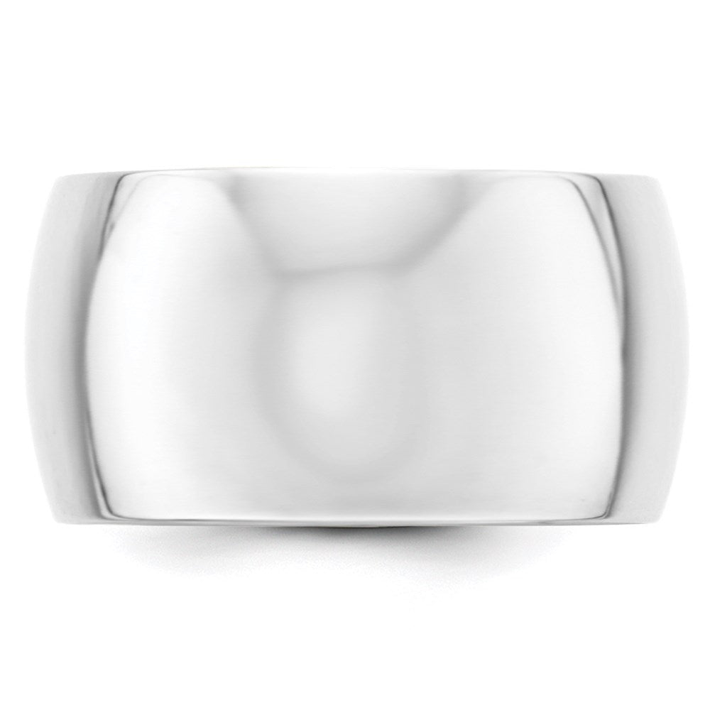 14k White Gold 12mm Half Round Wedding Band