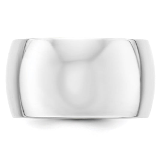 14k White Gold 12mm Half Round Wedding Band
