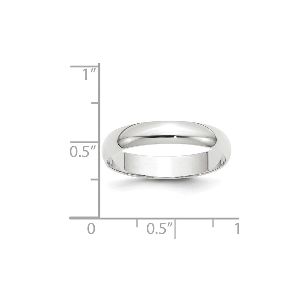 14k White Gold 4mm Lightweight Half Round Wedding Band
