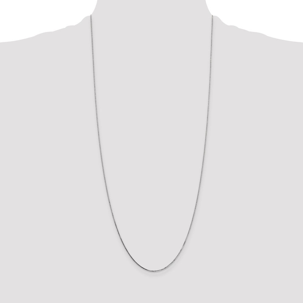 14K White Gold .7mm Box with Spring Ring Clasp Chain