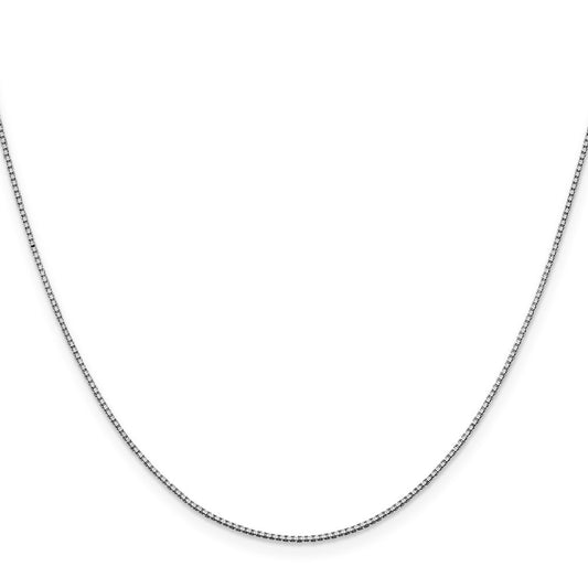 14K White Gold .95mm Box with Lobster Clasp Chain
