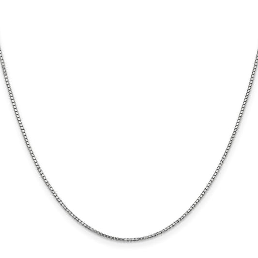14K White Gold 1.1mm Box with Lobster Clasp Chain