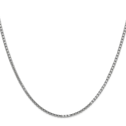 14K White Gold 1.9mm Box with Lobster Clasp Chain
