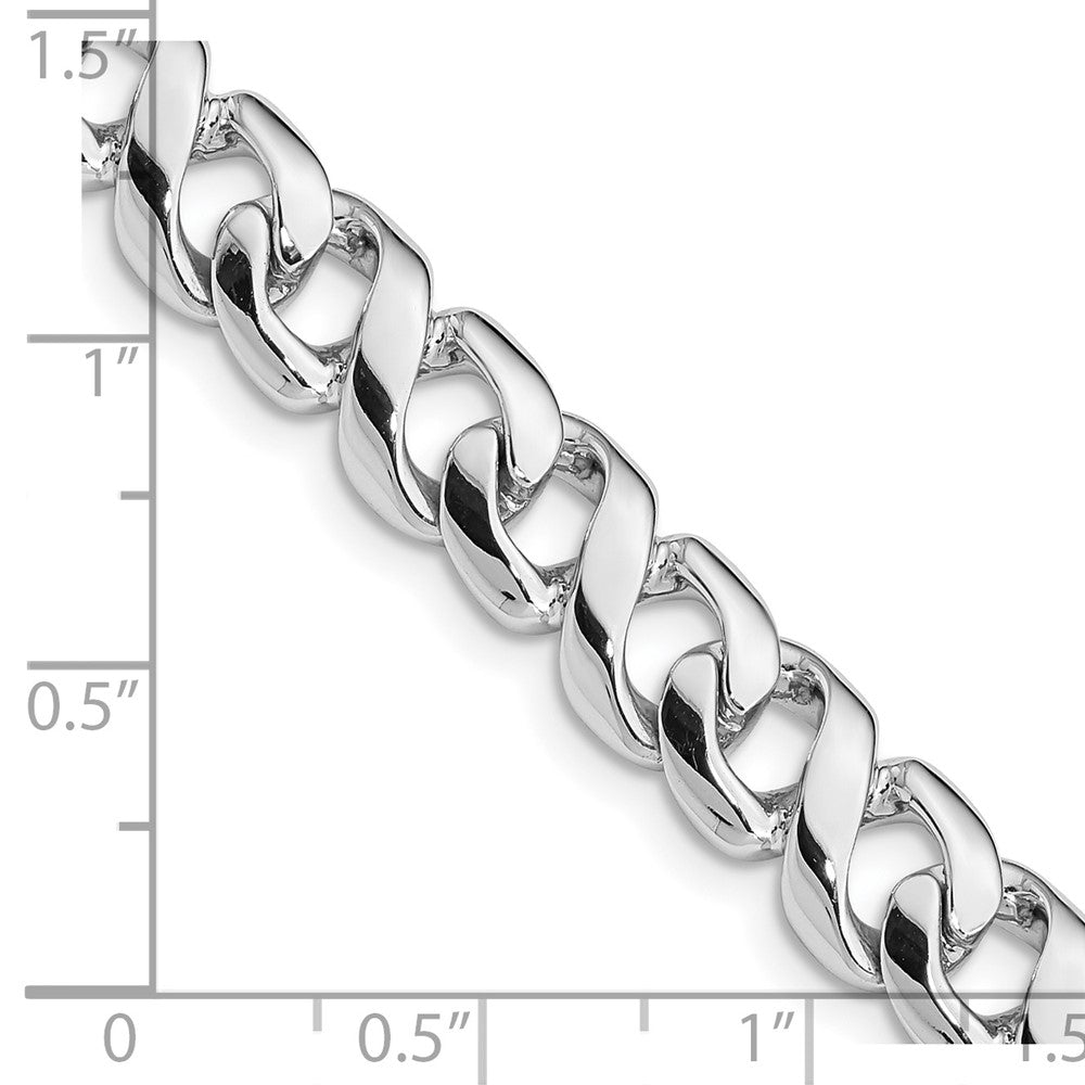 14K White Gold 8.75mm Hand Polished Fancy Link with Fancy Lobster Clasp Chain