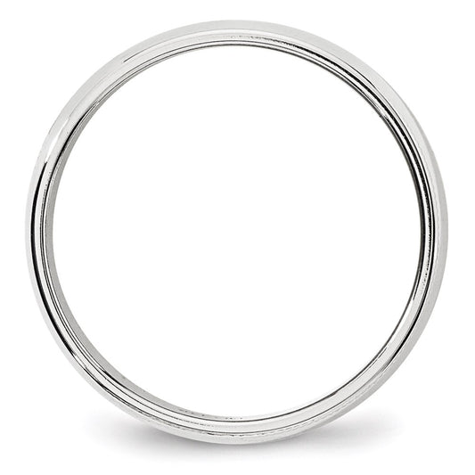 14k White Gold 6mm Milgrain Half Round Wedding Band