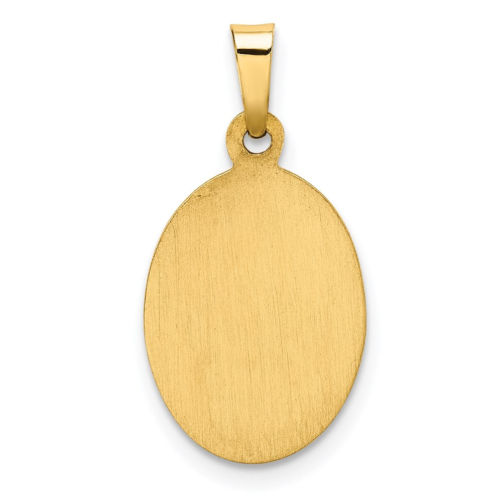 14k Polished and Satin Hollow Our Lady Of Guadalupe Medal Oval Charm