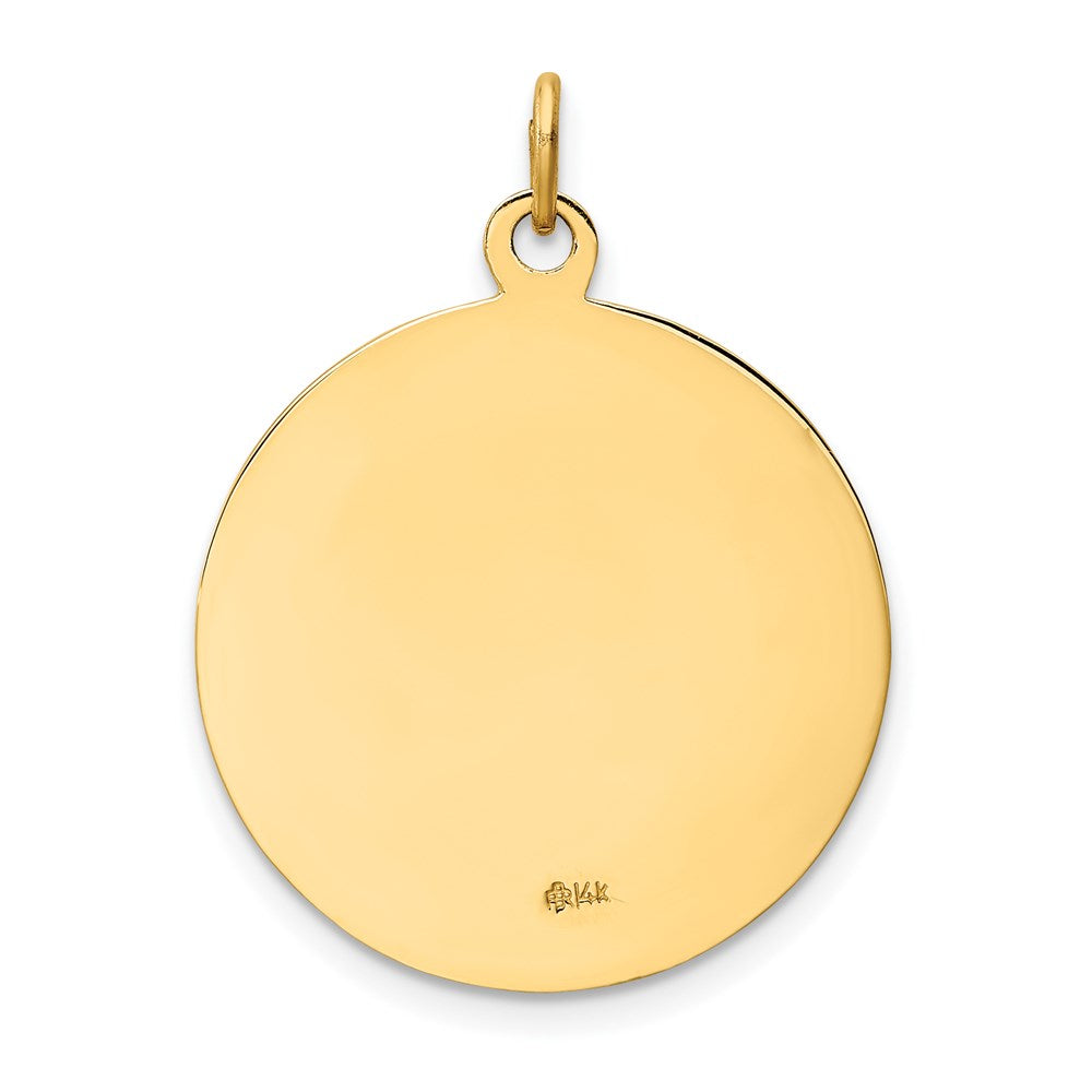 14k Polished and Satin Solid St Francis Medal Round Pendant