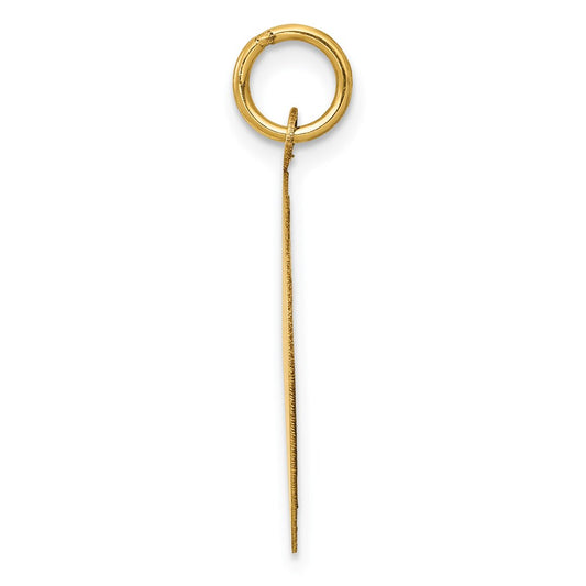 14k Polished and Satin Solid HOLY COMMUNION Diamond-cut Edge Round Disc Pendant