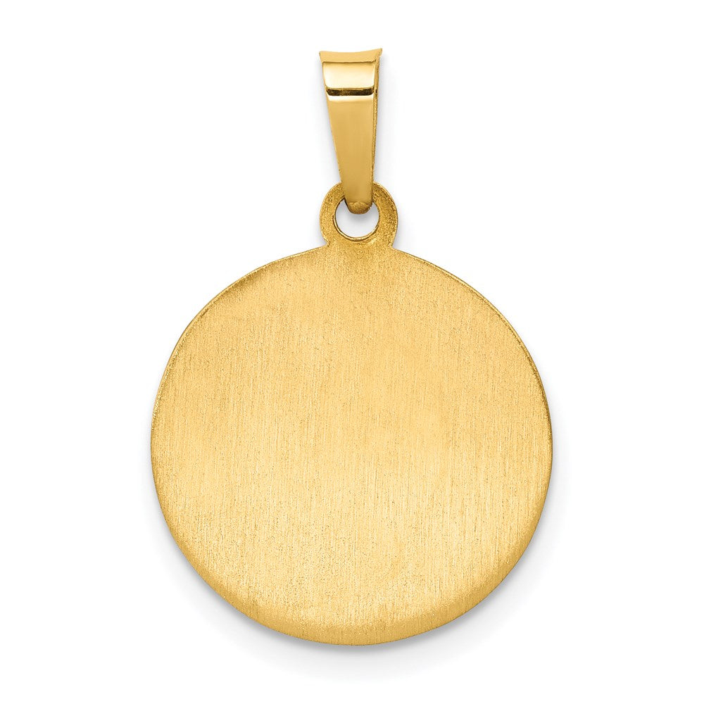 14k Polished and Satin Hollow St. Andrew Medal Pendant