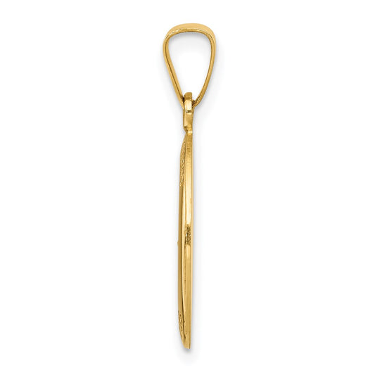 14k Polished and Satin Hollow St. Anthony Medal Small Oval Pendant