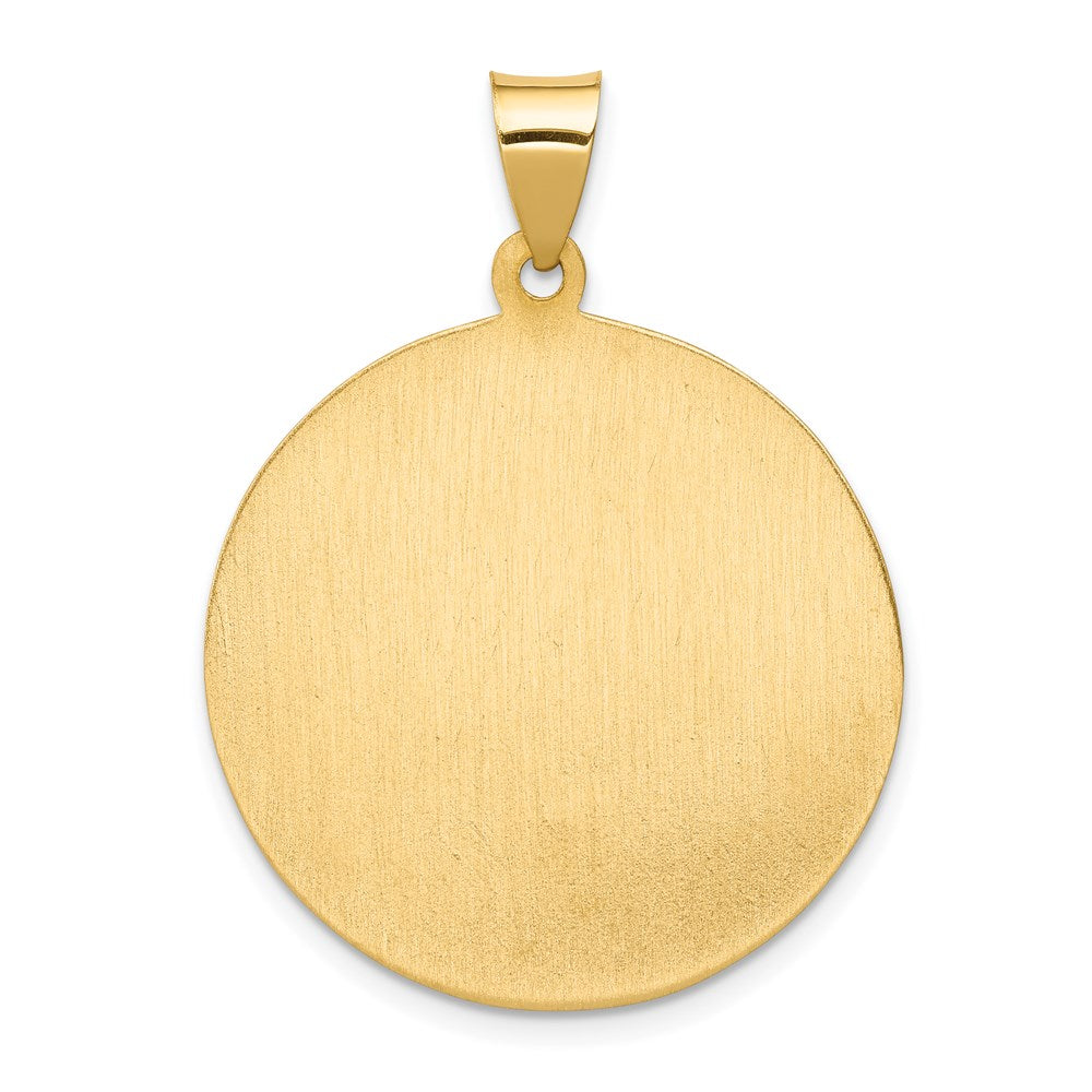 14k Polished and Satin Hollow Large St. Anthony Medal Pendant