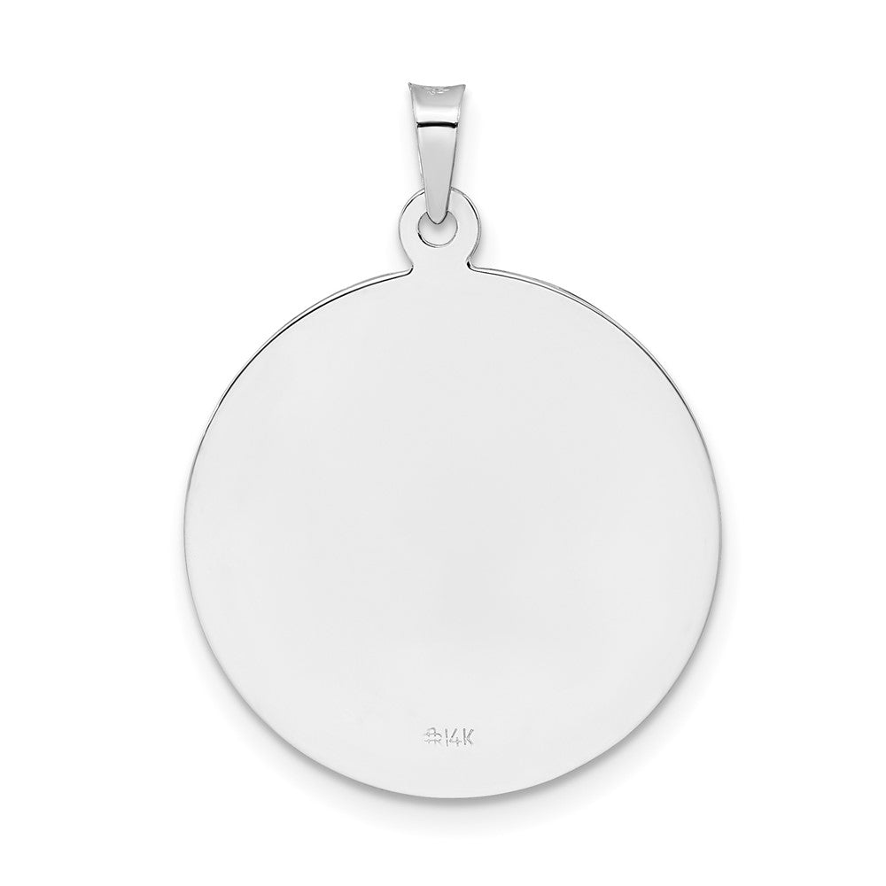 14k White Gold Polished Solid St Anthony Medal Pendant