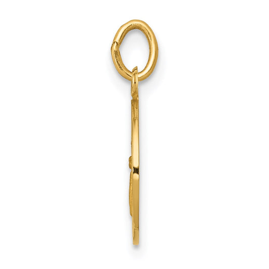 14k Polished and Satin Solid Our Guardian Angel Medal Charm