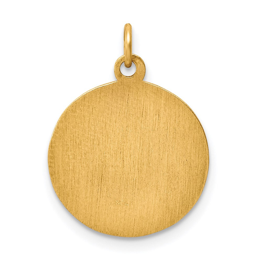 14k Polished and Satin Solid Infant of Prague Medal Round Charm
