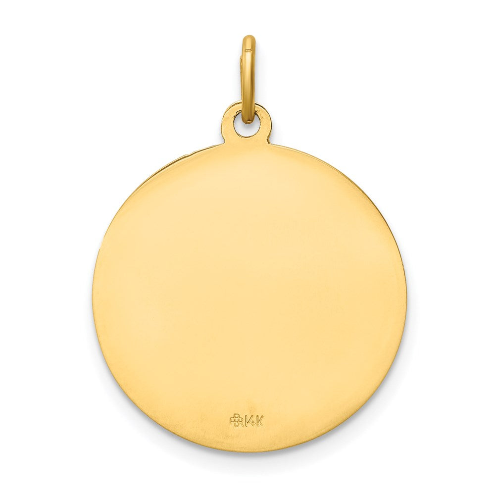 14k Polished and Satin Solid Infant of Prague Medal Round Charm
