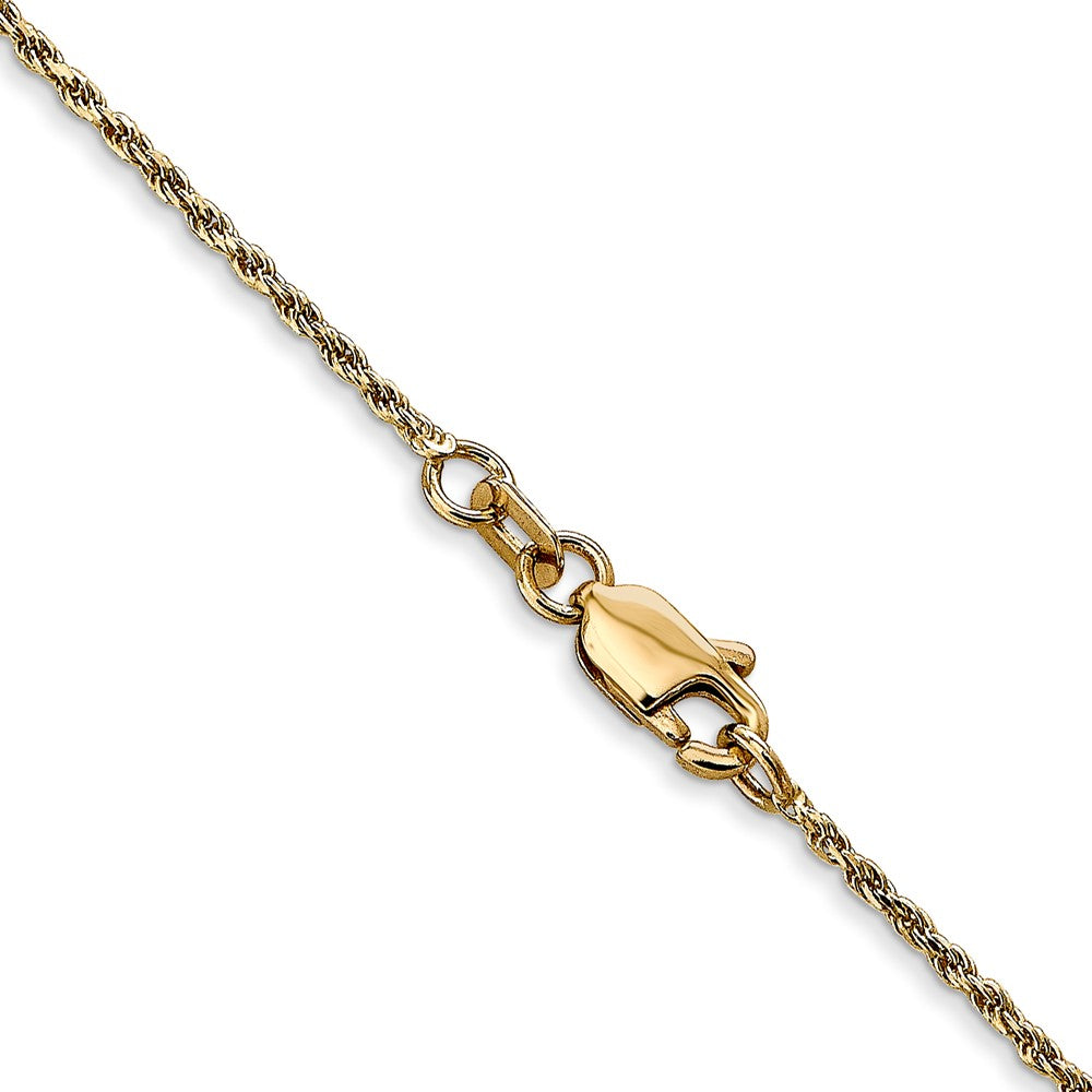14K 1.15mm Diamond-cut Machine Made Rope with Lobster Clasp Chain