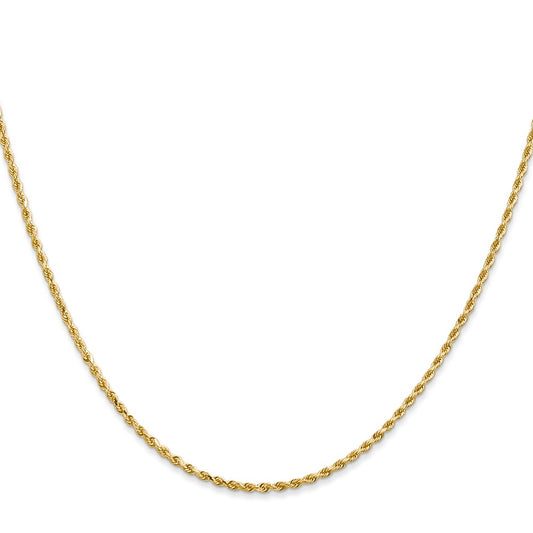 14K 1.5mm Diamond-cut Rope with Lobster Clasp Chain