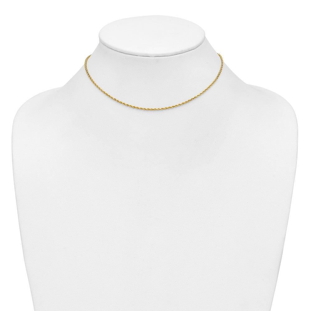 14K 1.5mm Diamond-cut Rope with Lobster Clasp Chain