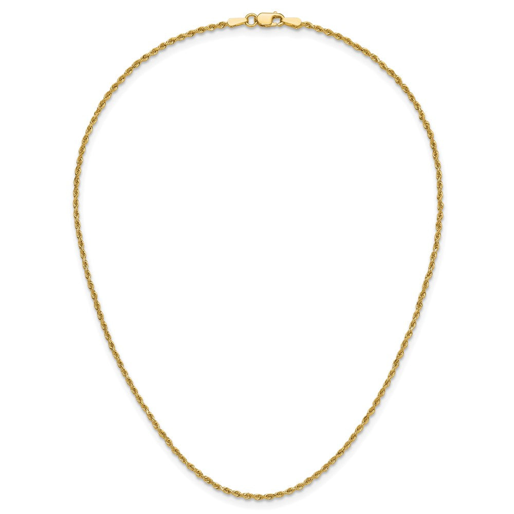 14K 1.5mm Diamond-cut Rope with Lobster Clasp Chain
