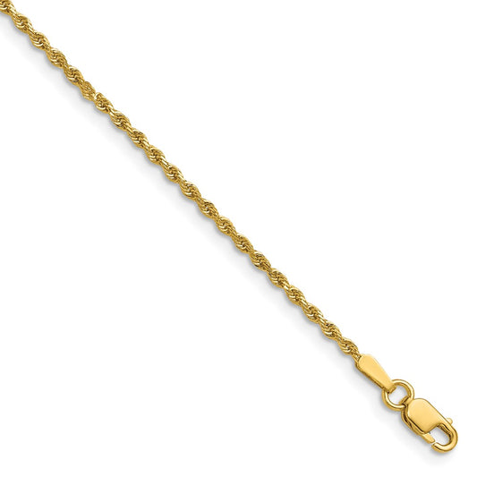 14K 1.5mm Diamond-cut Rope with Lobster Clasp Chain
