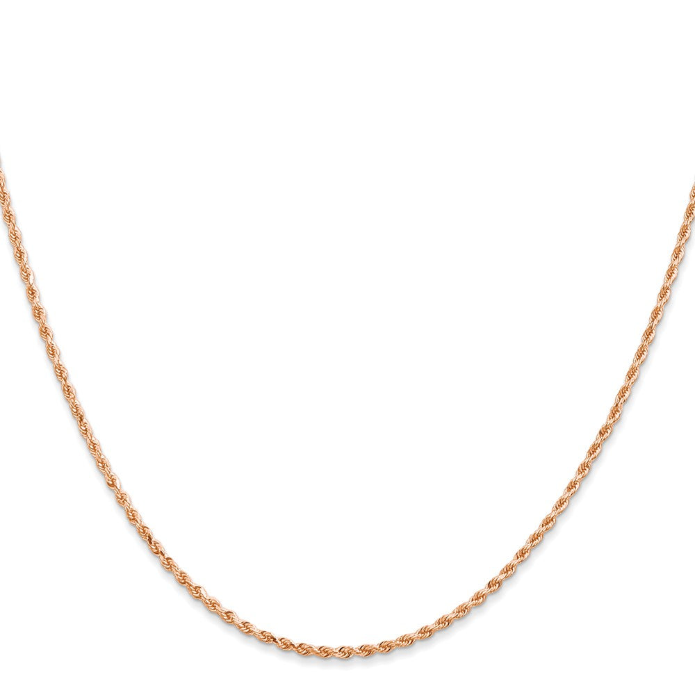 14K Rose Gold 1.5mm Diamond-cut Rope with Lobster Clasp Chain