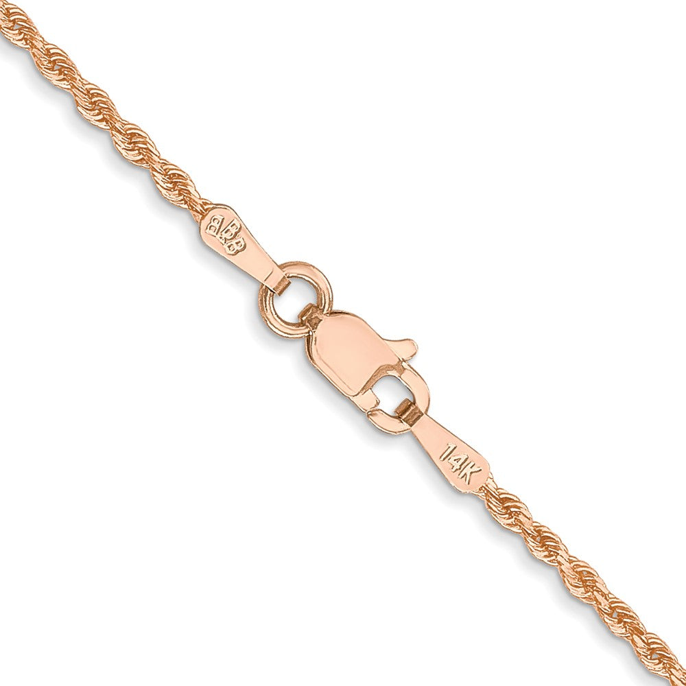 14K Rose Gold 1.5mm Diamond-cut Rope with Lobster Clasp Chain
