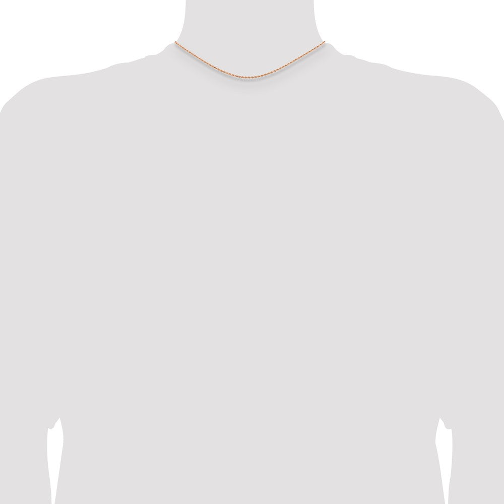 14K Rose Gold 1.5mm Diamond-cut Rope with Lobster Clasp Chain