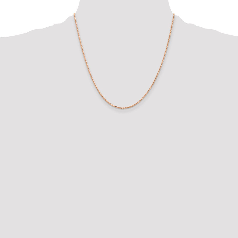 14K Rose Gold 1.5mm Diamond-cut Rope with Lobster Clasp Chain