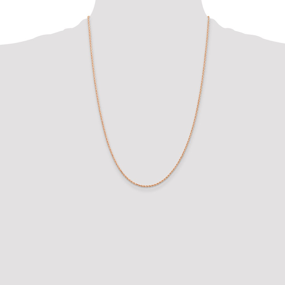 14K Rose Gold 1.5mm Diamond-cut Rope with Lobster Clasp Chain