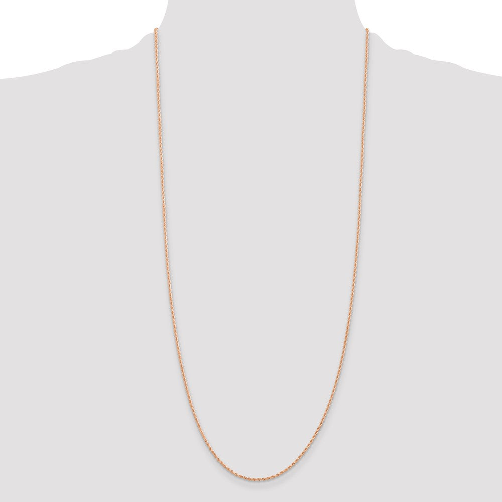 14K Rose Gold 1.5mm Diamond-cut Rope with Lobster Clasp Chain