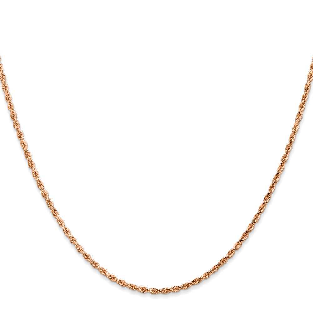 14K Rose Gold 1.75mm Diamond-cut Rope with Lobster Clasp Chain