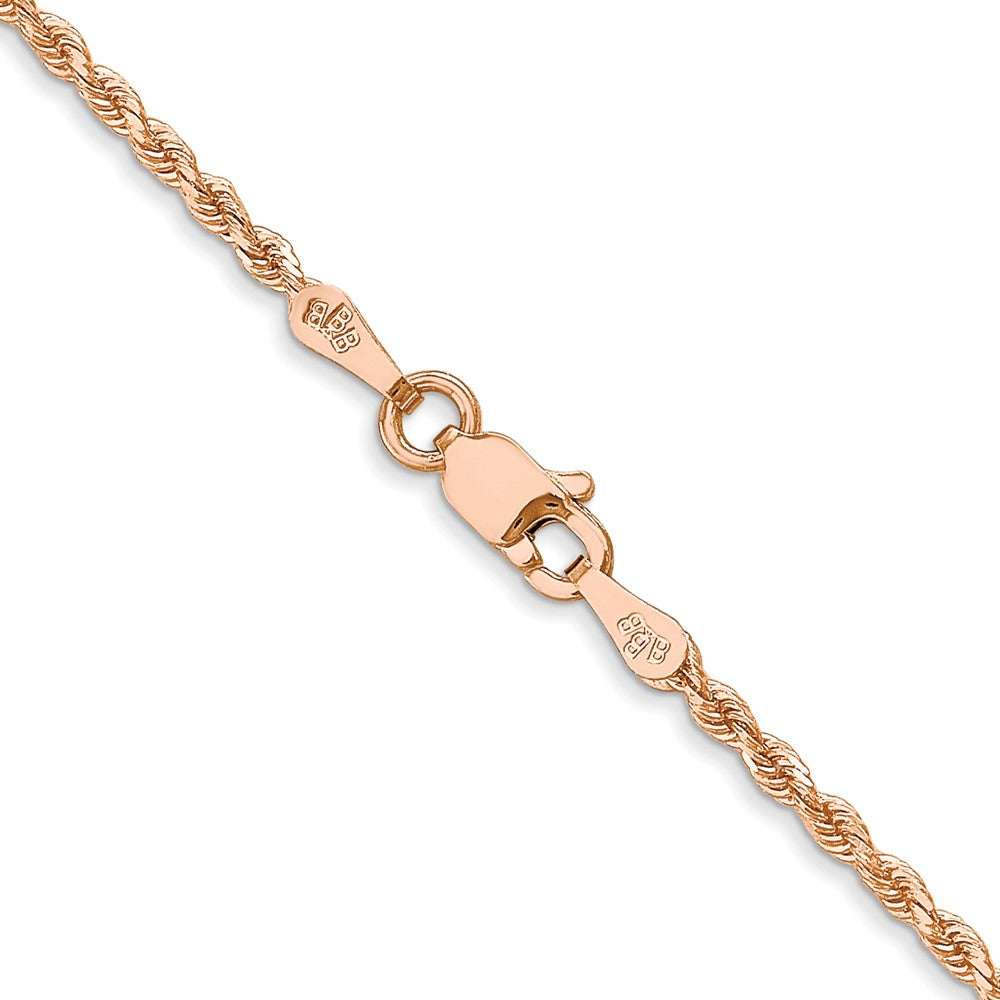 14K Rose Gold 1.75mm Diamond-cut Rope with Lobster Clasp Chain
