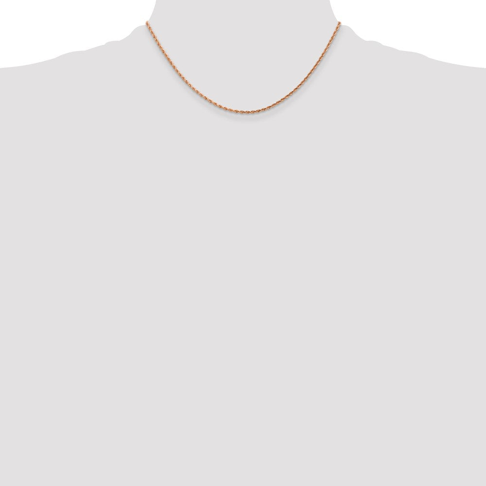 14K Rose Gold 1.75mm Diamond-cut Rope with Lobster Clasp Chain