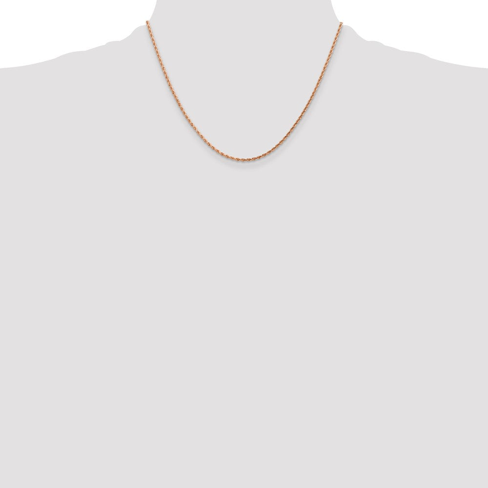 14K Rose Gold 1.75mm Diamond-cut Rope with Lobster Clasp Chain
