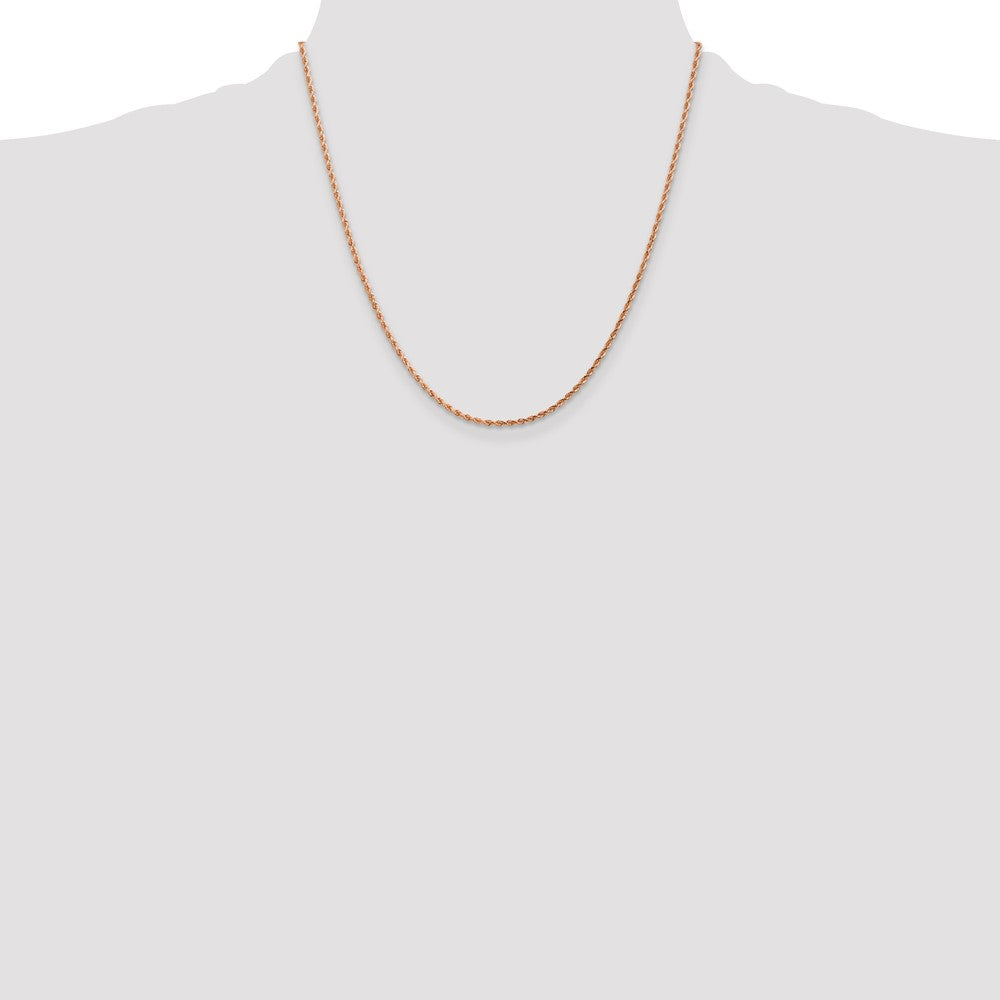 14K Rose Gold 1.75mm Diamond-cut Rope with Lobster Clasp Chain