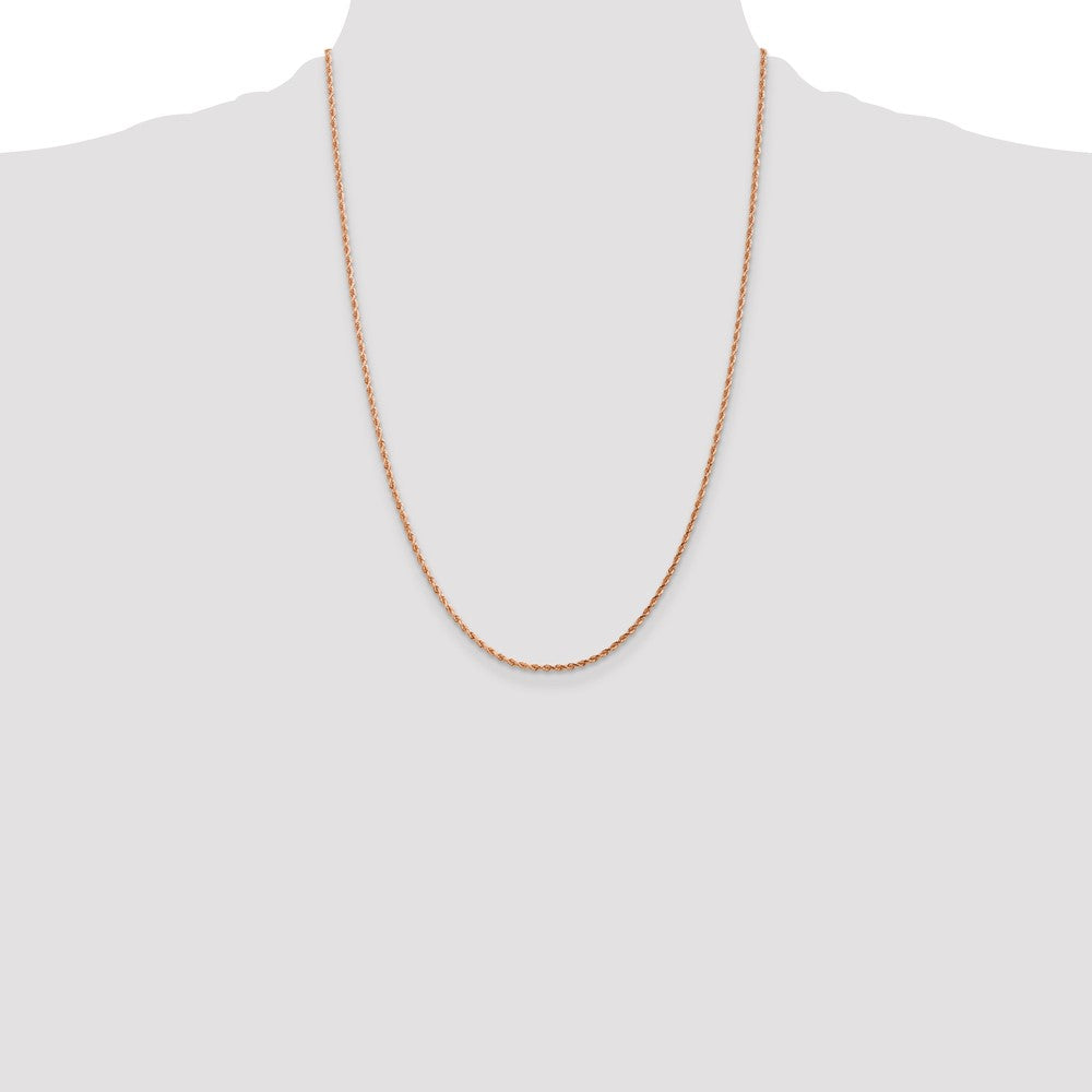 14K Rose Gold 1.75mm Diamond-cut Rope with Lobster Clasp Chain