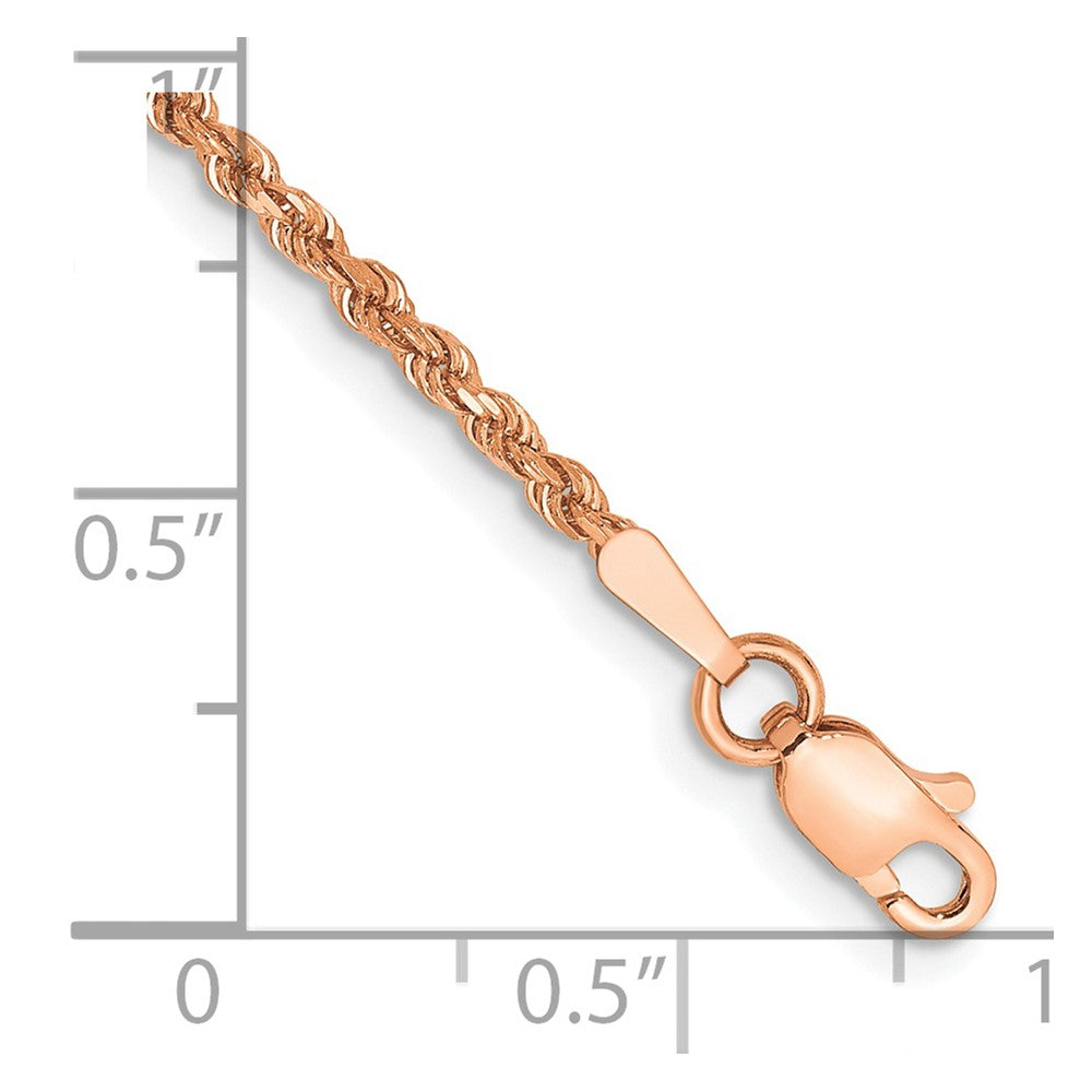 14K Rose Gold 1.75mm Diamond-cut Rope with Lobster Clasp Chain