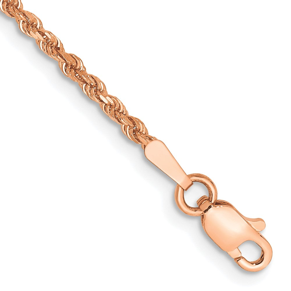 14K Rose Gold 1.75mm Diamond-cut Rope with Lobster Clasp Chain
