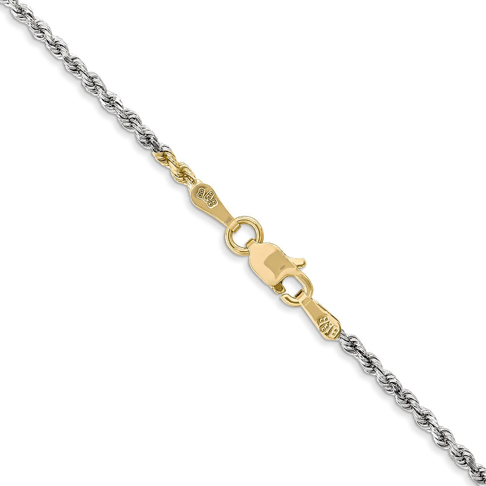 14K Tri-colored 1.75mm Diamond-cut Rope with Lobster Clasp Chain
