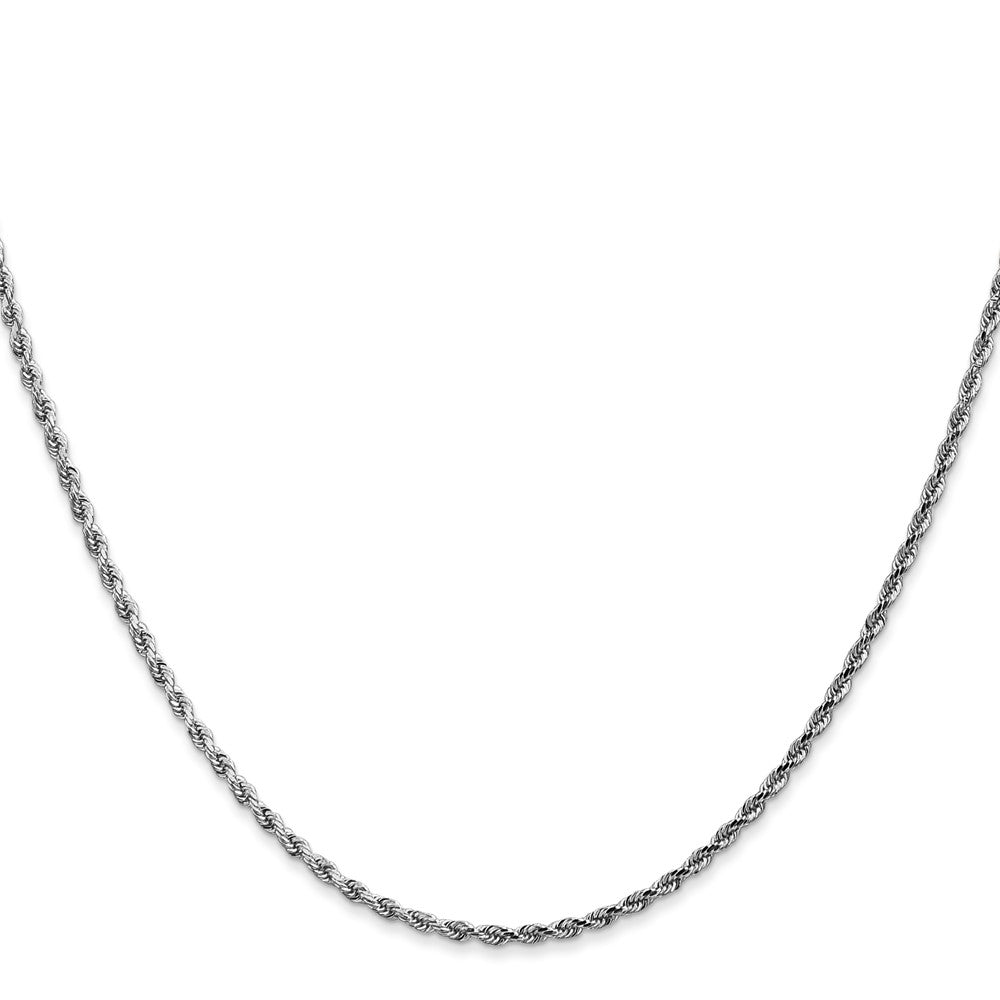14K White Gold 1.75mm Diamond-cut Rope with Lobster Clasp Chain